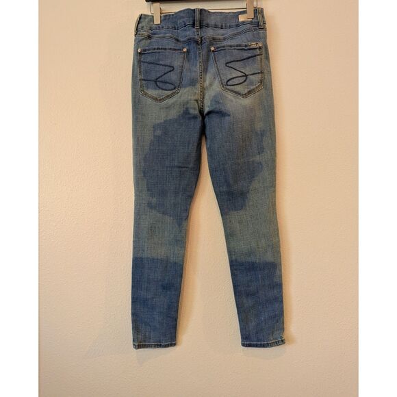 Seven7 Tummyless High Rise Skinny distressed denim jeans  Sz 12 - Picture 3 of 10